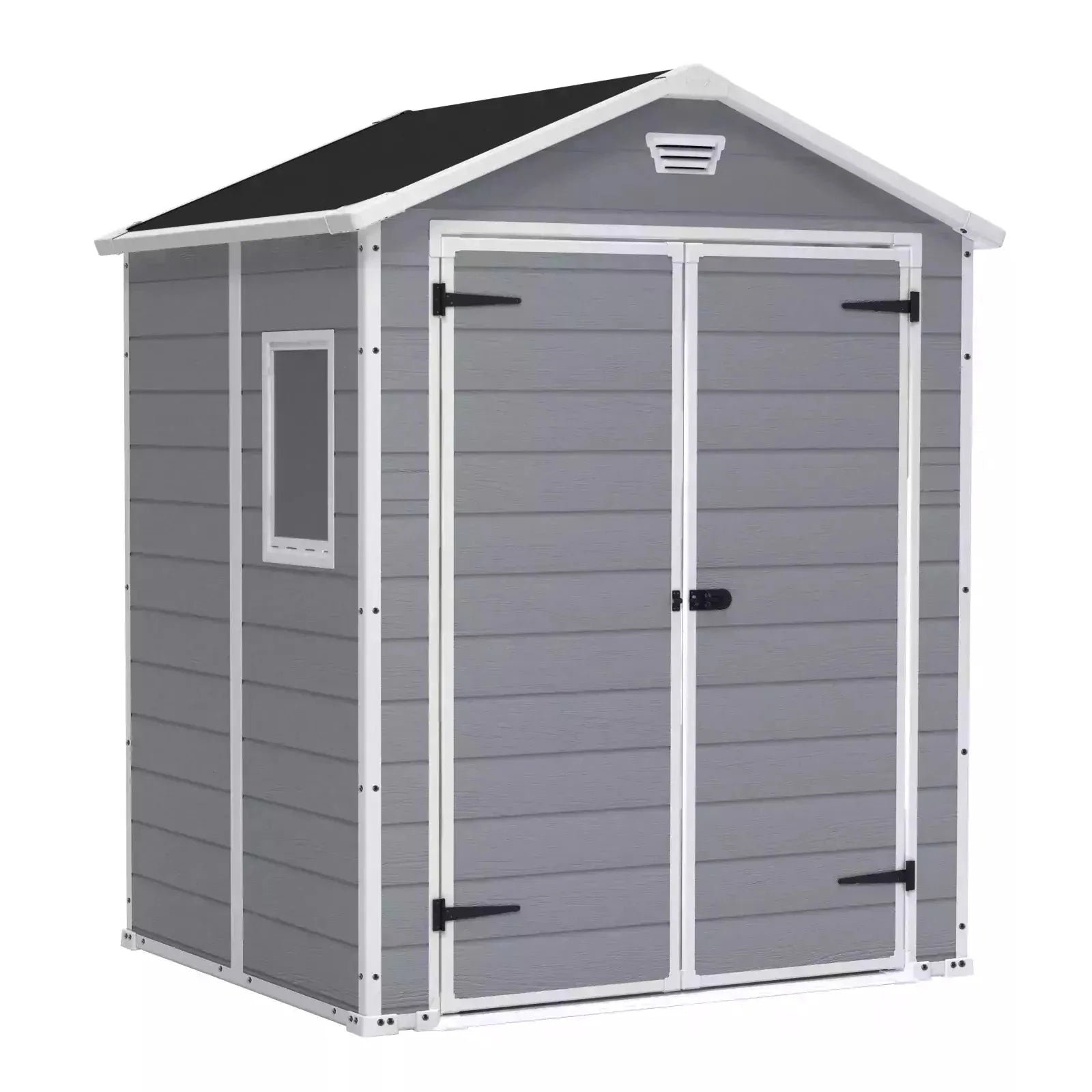 Keter 6′ x 5′ Manor Plastic Garden Storage Shed – Grey - Image 17