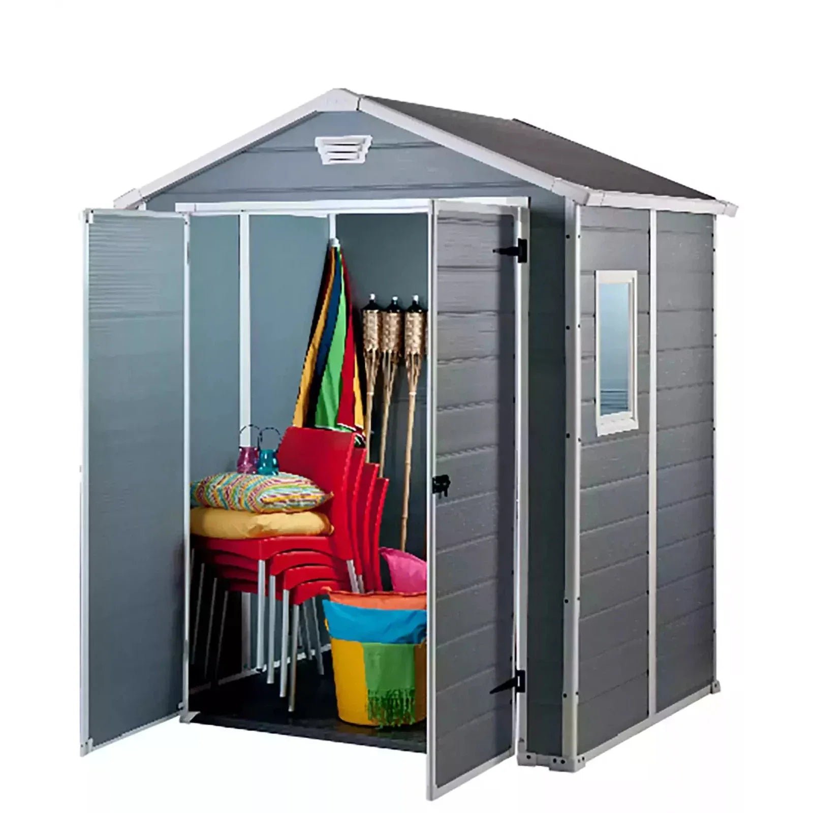 Keter 6′ x 5′ Manor Plastic Garden Storage Shed – Grey - Image 18