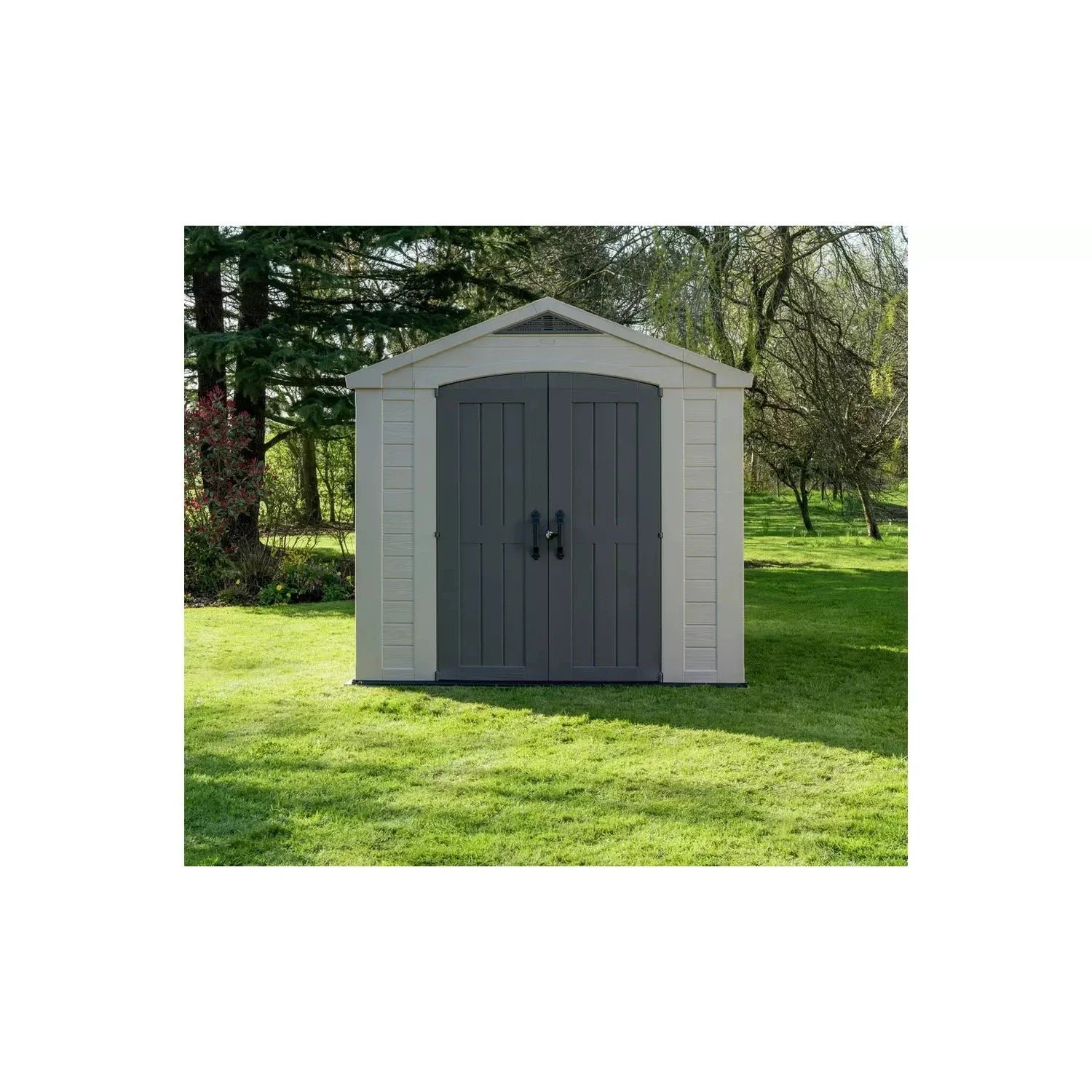 Keter 8’x8′ Factor Heavy Duty Plastic Garden Shed – Beige - Image 4