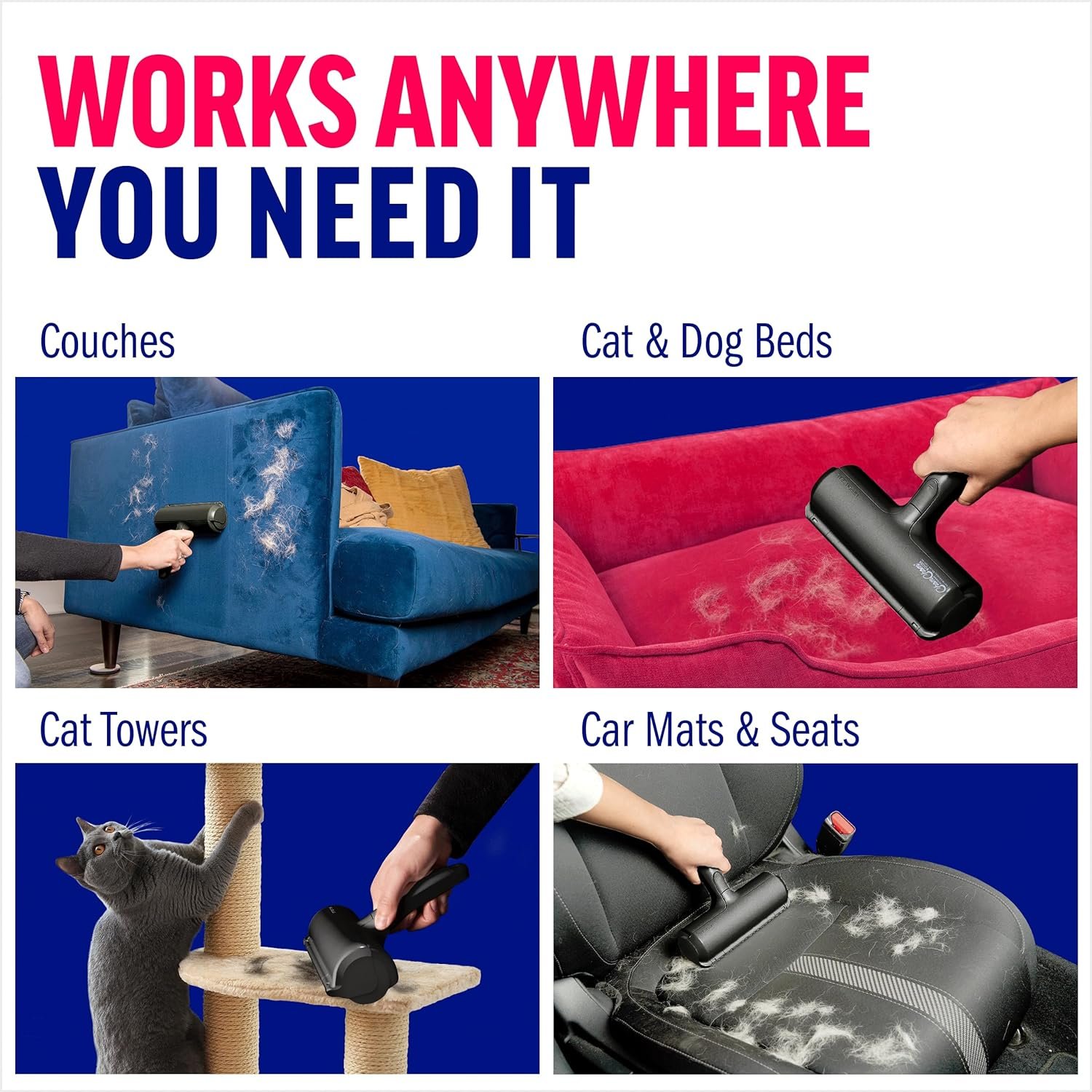 Chom Chom Roller Pet Hair Remover and Reusable Lint Roller - Black - Image 6