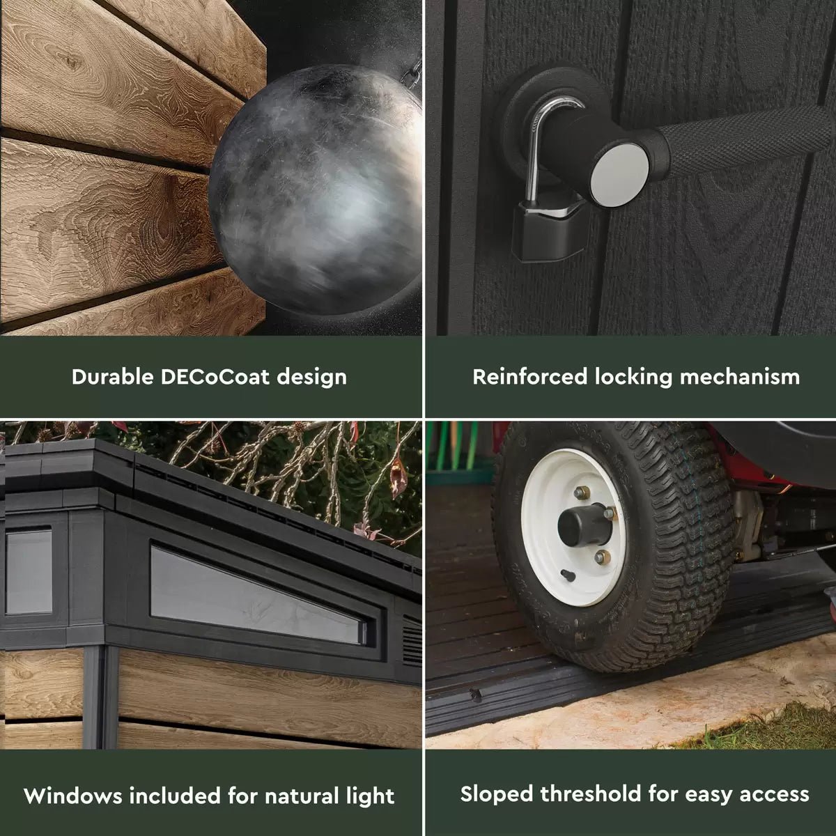 Keter 7′ x 7′ Ashwood Signature Pent Plastic Shed – Woodlook - Image 3