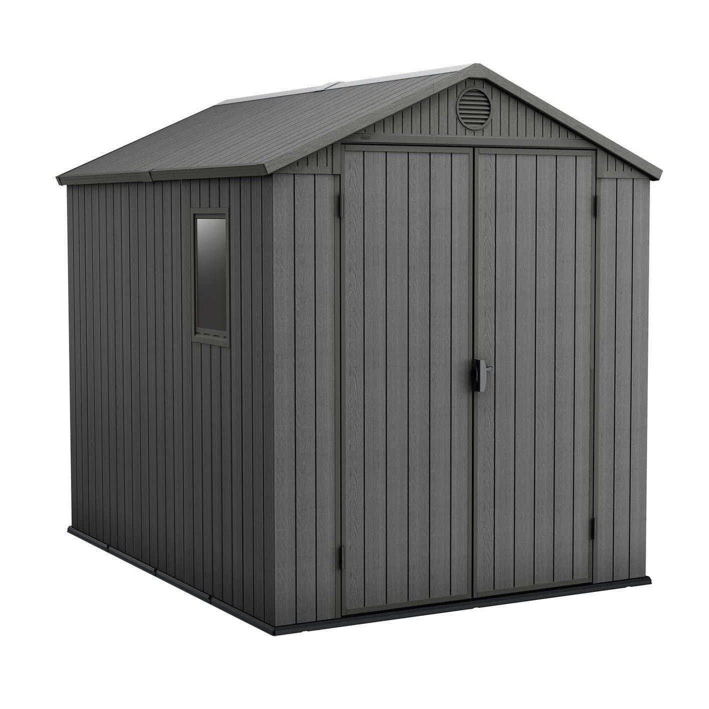 Keter 6’x8′ Darwin Heavy Duty Plastic Garden Shed – Grey