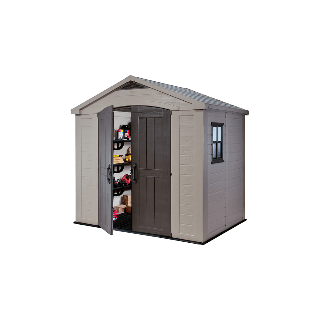 Keter 8’x6′ Factor Heavy Duty Plastic Garden Shed – Beige - Image 13