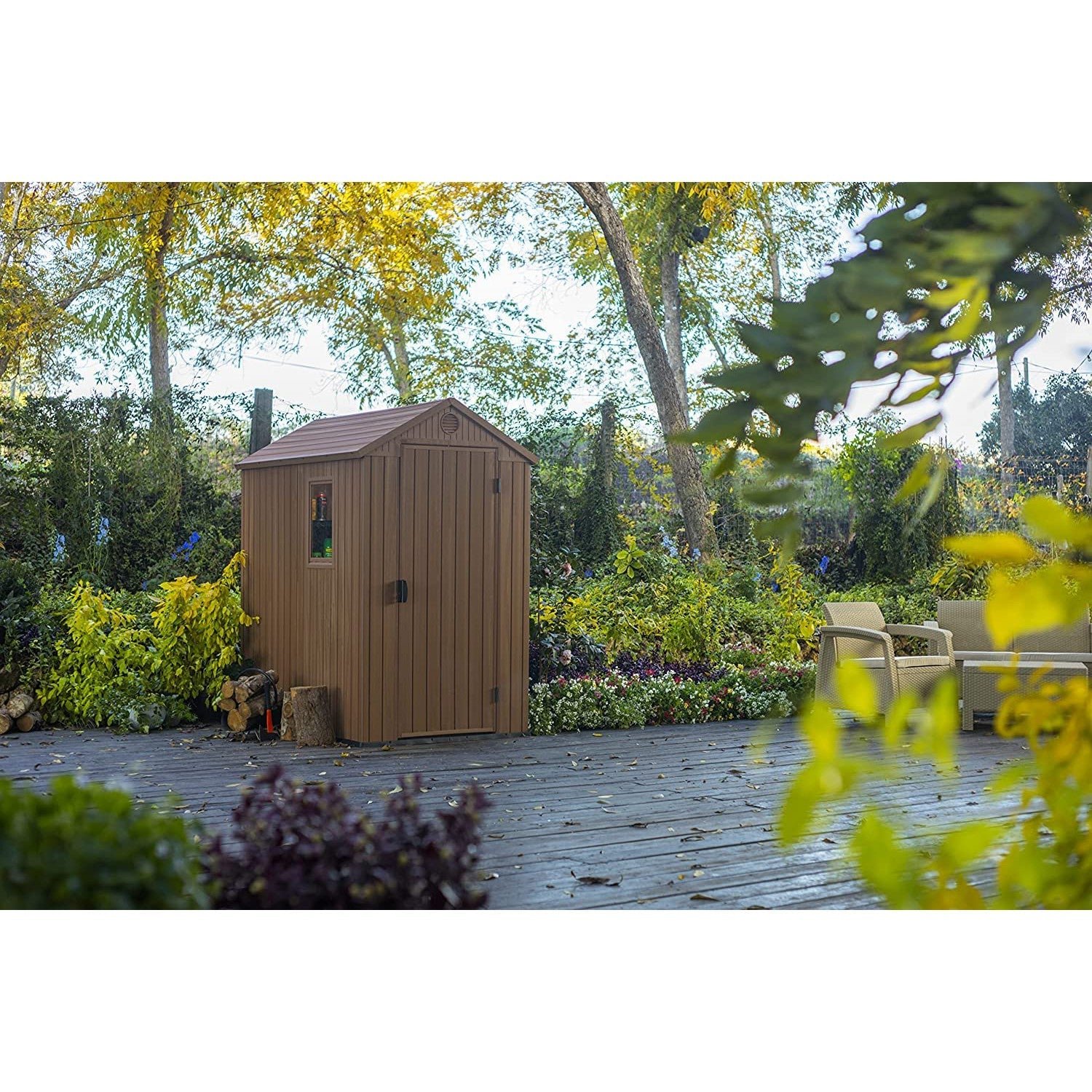 Keter Darwin 6x4 ft Plastic Shed with floor – Brown - Image 3