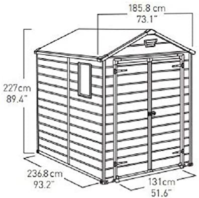 Keter 6′ x 8′ Manor Plastic Garden Storage Shed – Beige - Image 7