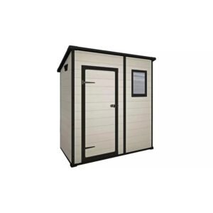 Keter 6′ x 4′ Manor Plastic Pent Garden Storage Shed – Beige