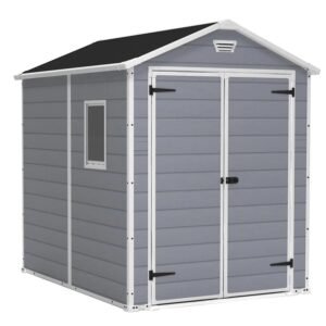 Keter 6′ x 8′ Manor Plastic Garden Storage Shed – Grey