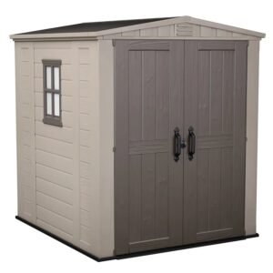 Keter 6’x6′ Factor Heavy Duty Plastic Garden Shed – Beige