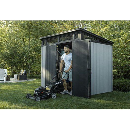 Keter 7’x 7′ Artisan Heavy Duty Plastic Pent Shed – Grey - Image 7