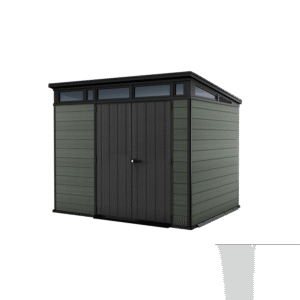 Keter 9’x 7′ Cortina Heavy Duty Plastic Pent Shed – Dark Green