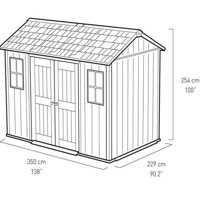 Keter 11’x 7.5′ Oakland Heavy Duty Plastic Shed – Grey Single Entrance - Image 13