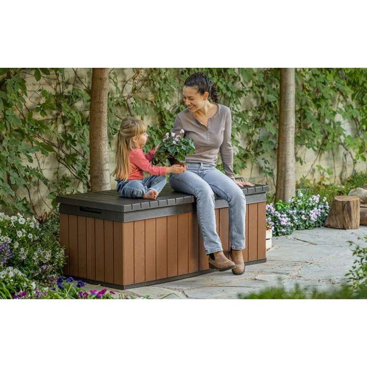 Keter Darwin Brown 380L Garden storage bench box 5x2 ft 545mm 1425mm - Image 4