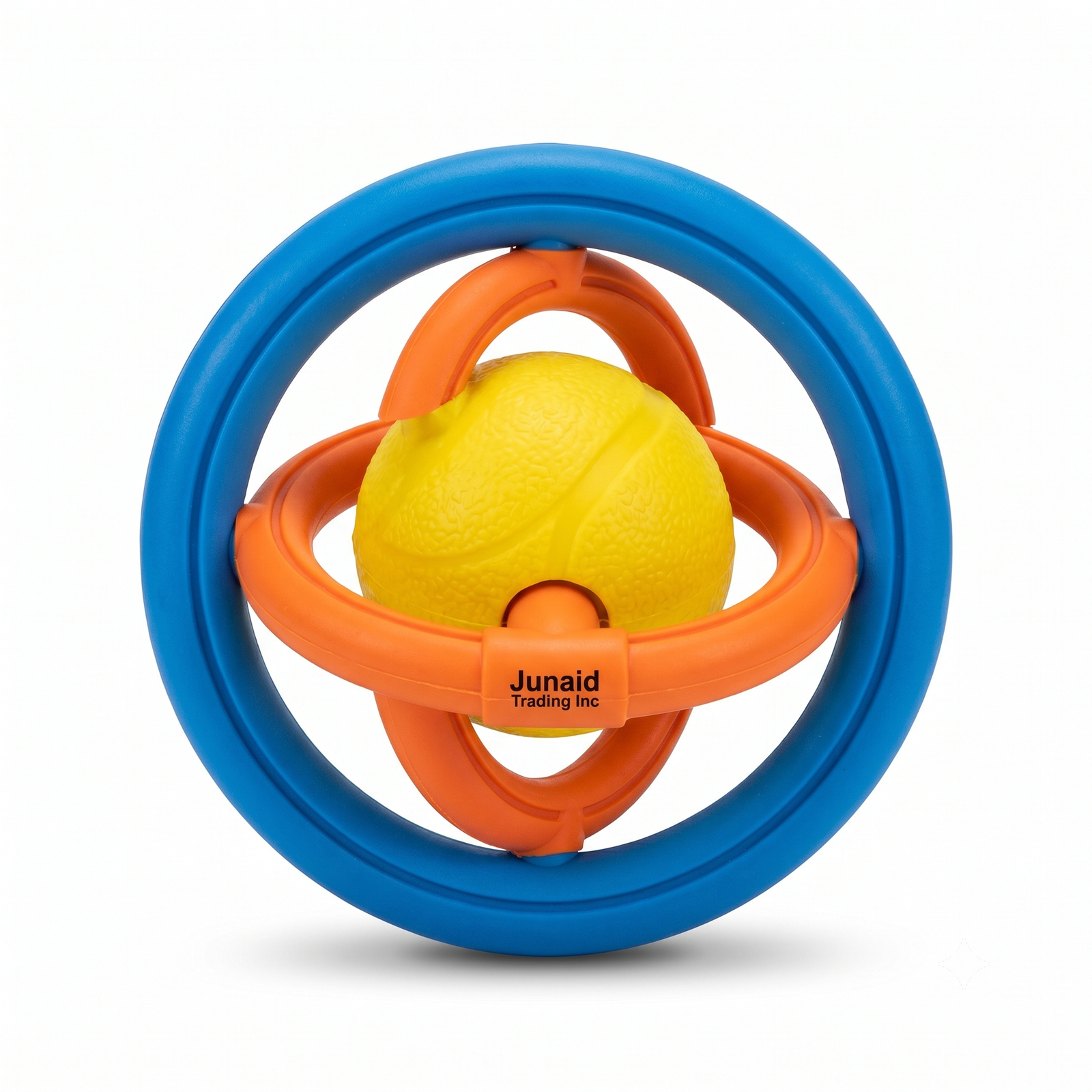 Junaid Trading Inc Interactive Rubber Ring and Ball Dog Chew Toy - Multi-Color
