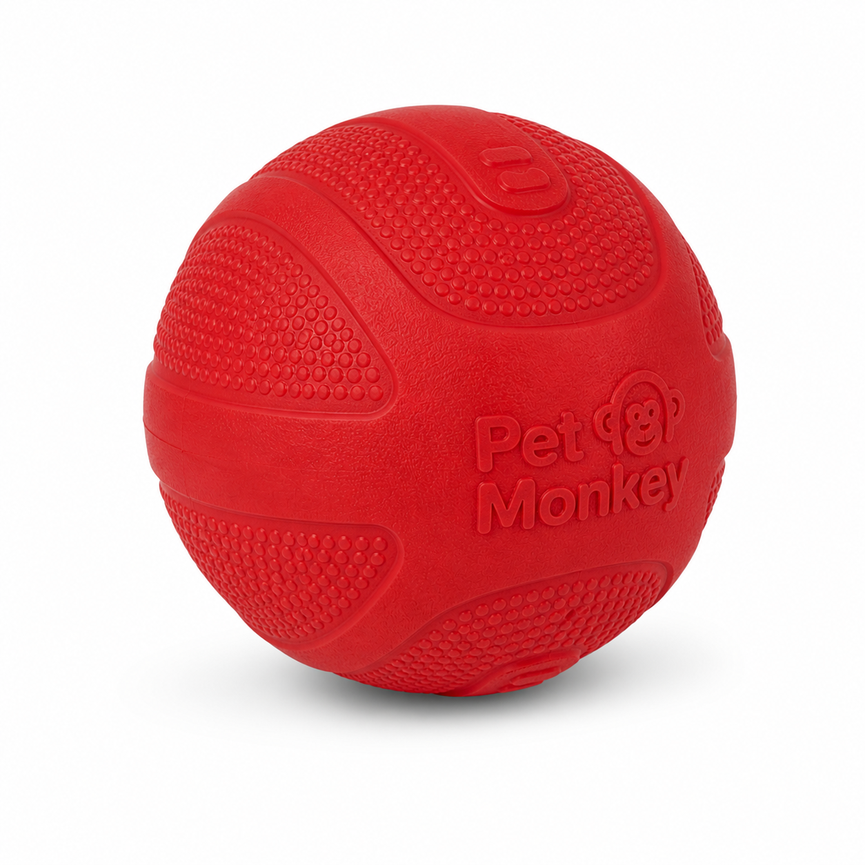 Pet Monkey Durable Rubber Dog Ball – Textured Interactive Chew & Fetch Toy for Dogs (Bite-Resistant, Non-Toxic, Red) - Image 4