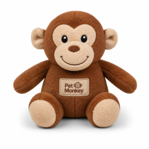 Pet Monkey Plush Monkey Dog Toy – Soft Squeaky Chew Toy for Puppies & Dogs (Interactive Comfort Toy, Brown)