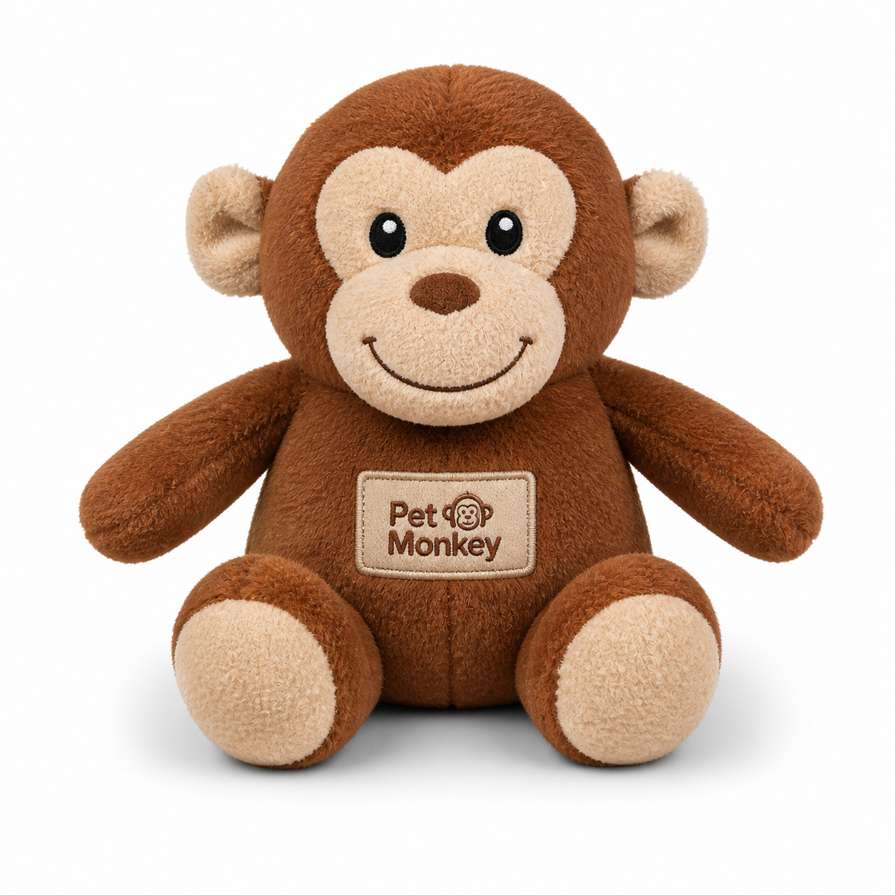 Pet Monkey Plush Monkey Dog Toy – Soft Squeaky Chew Toy for Puppies & Dogs (Interactive Comfort Toy, Brown)