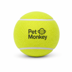 Pet Monkey Dog Tennis Ball – Durable Interactive Fetch Toy for Dogs (Soft Bite, High Bounce, Neon Yellow)