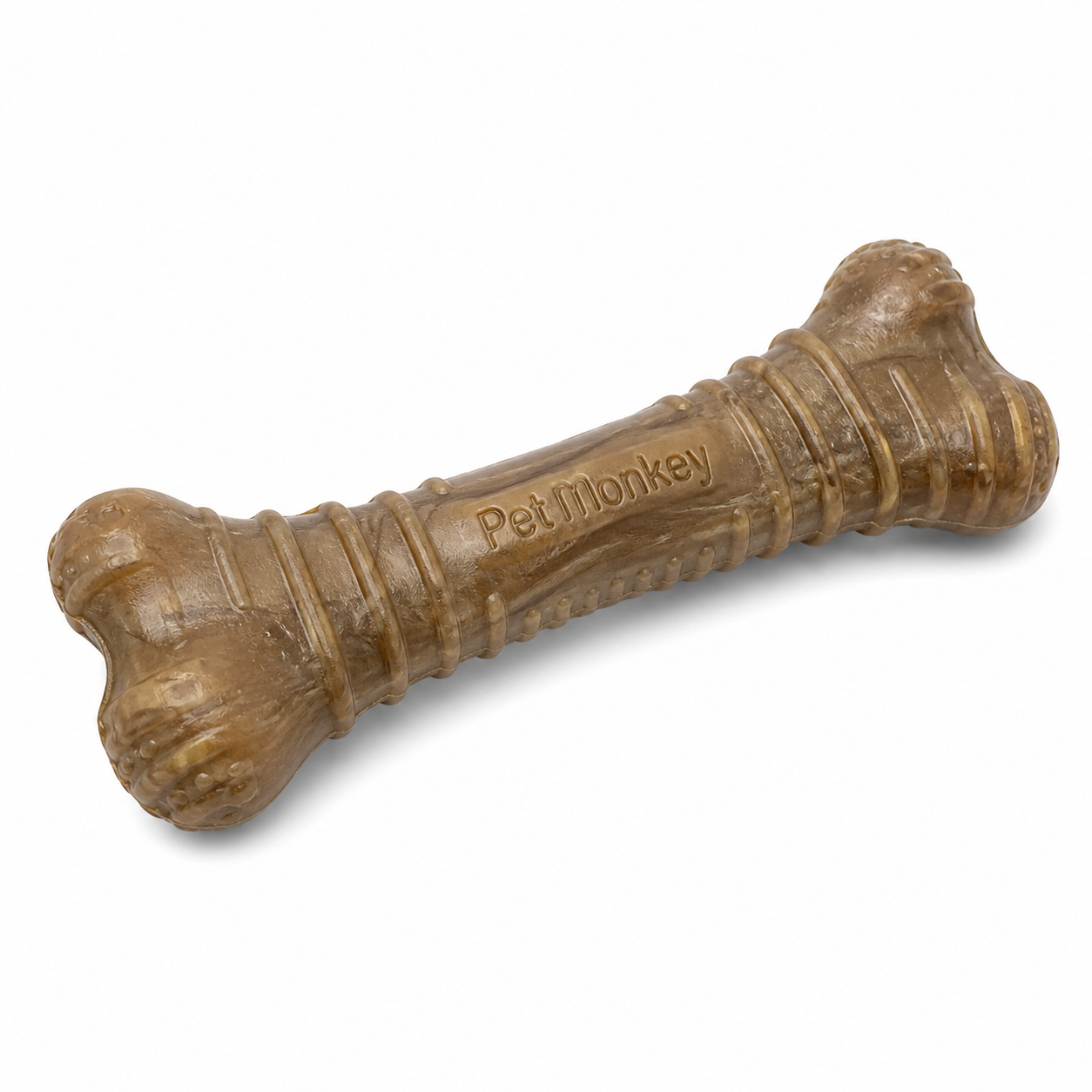 Pet Monkey Durable Dog Chew Bone Toy – Heavy Duty Teething & Dental Cleaning Toy for Dogs (Non-Toxic, Bite-Resistant, Brown)