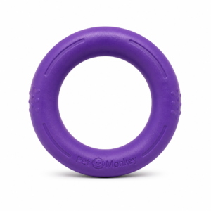 Pet Monkey Durable Dog Ring Toy – Heavy Duty Chew & Fetch Ring for Dogs, Non-Toxic Rubber, Interactive Training Toy (Purple)